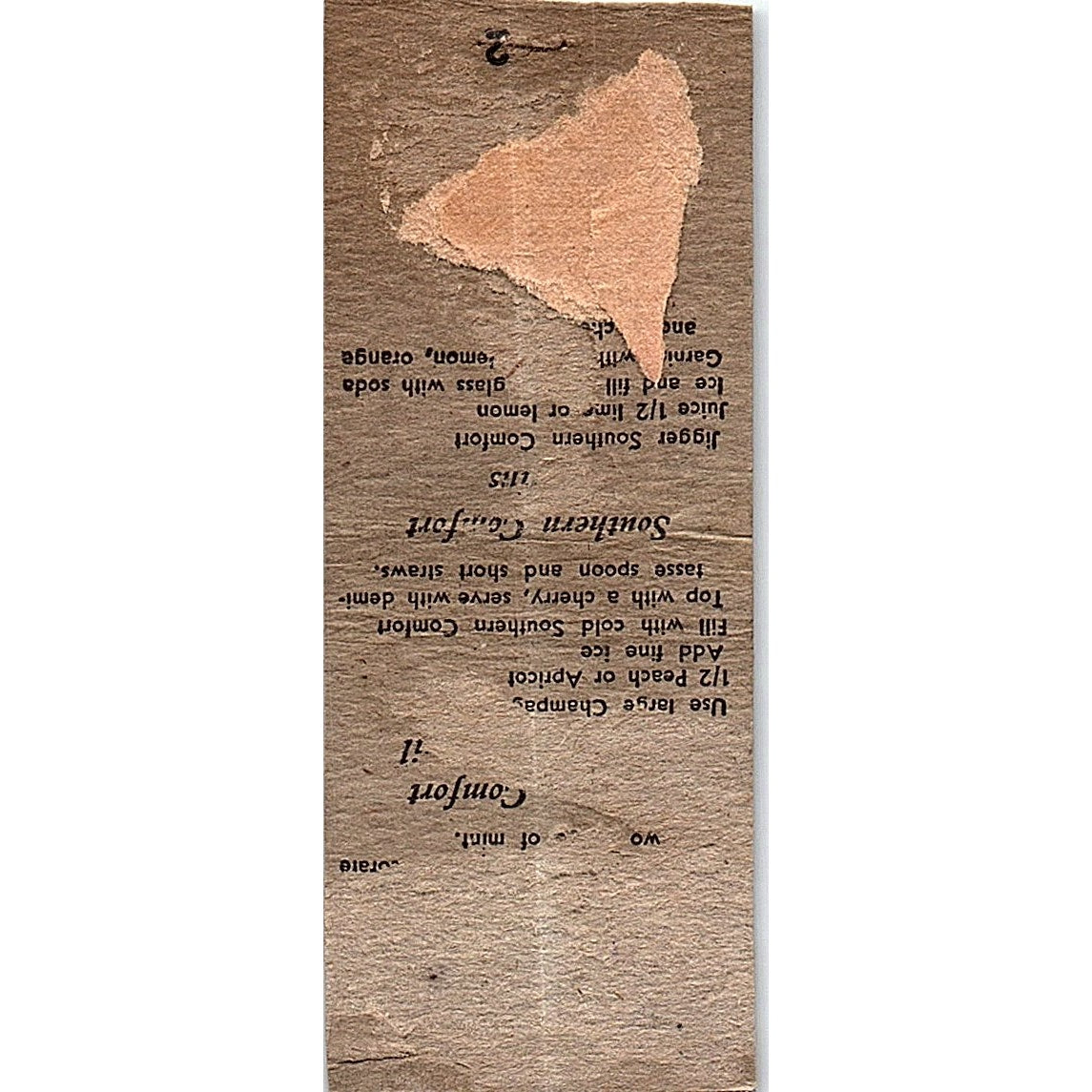 Southern Comfort Dan Degaetano Superior WI Vintage Matchbook Cover SC7-Y10