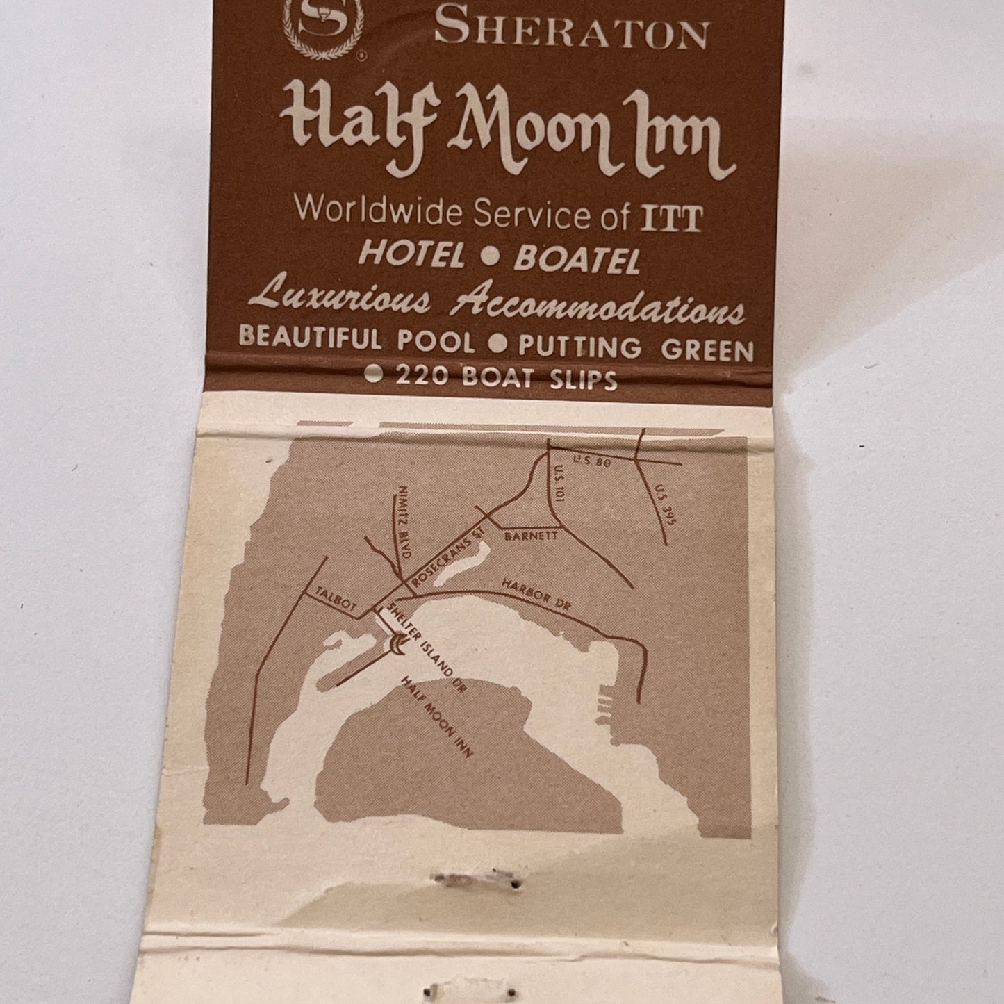 Sheraton Half Moon Inn San Diego CA Vintage Matchbook Cover TB6-MB1-11