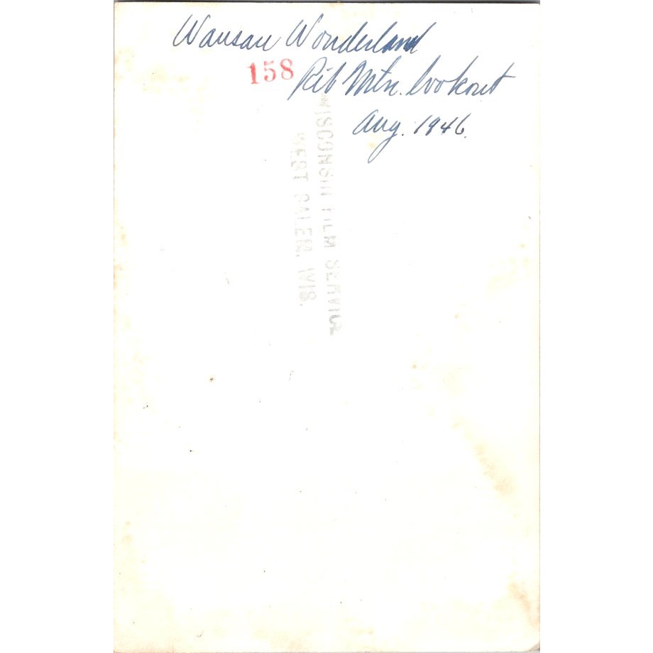 1946 Boys at Wausau Wonderland Rib Mountain Lookout 4x6" Original Photo AI9-H4