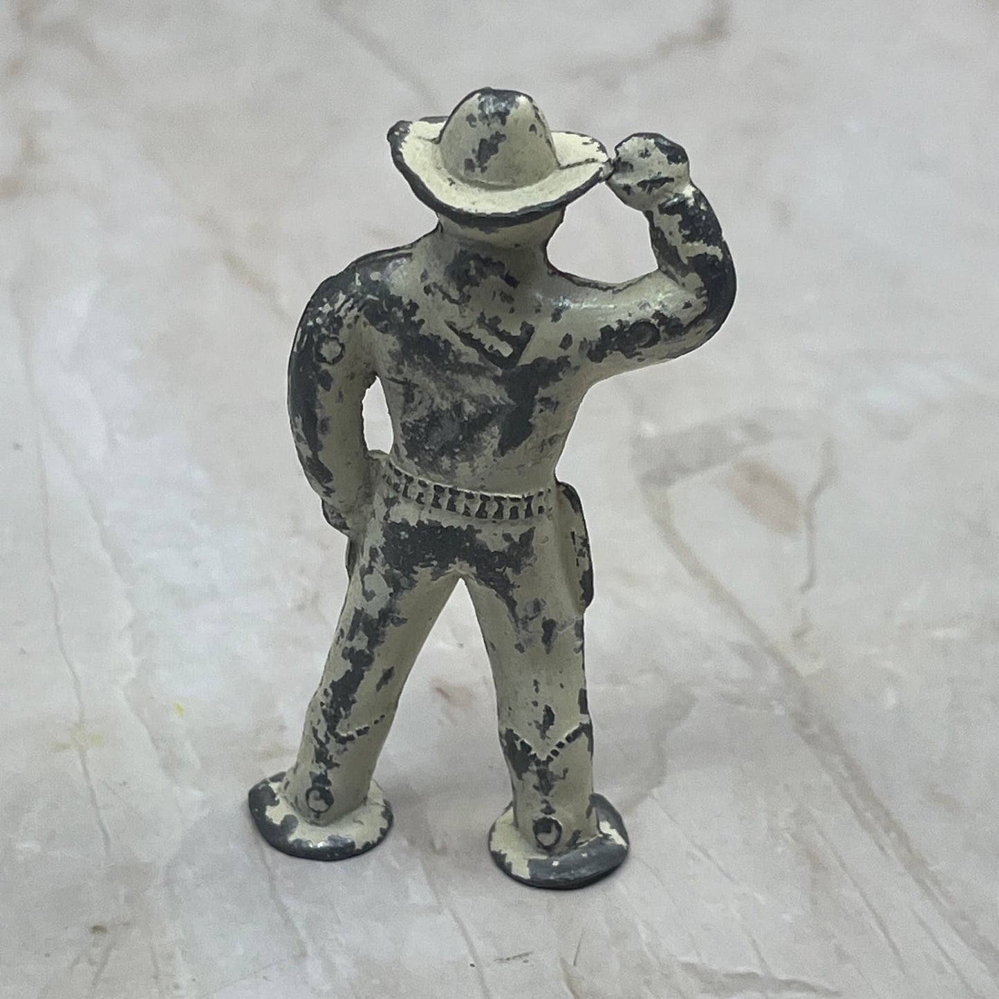 1950s Barclay Lead Pod Foot Cowboy Toy Figure Metal White Uniform SB8