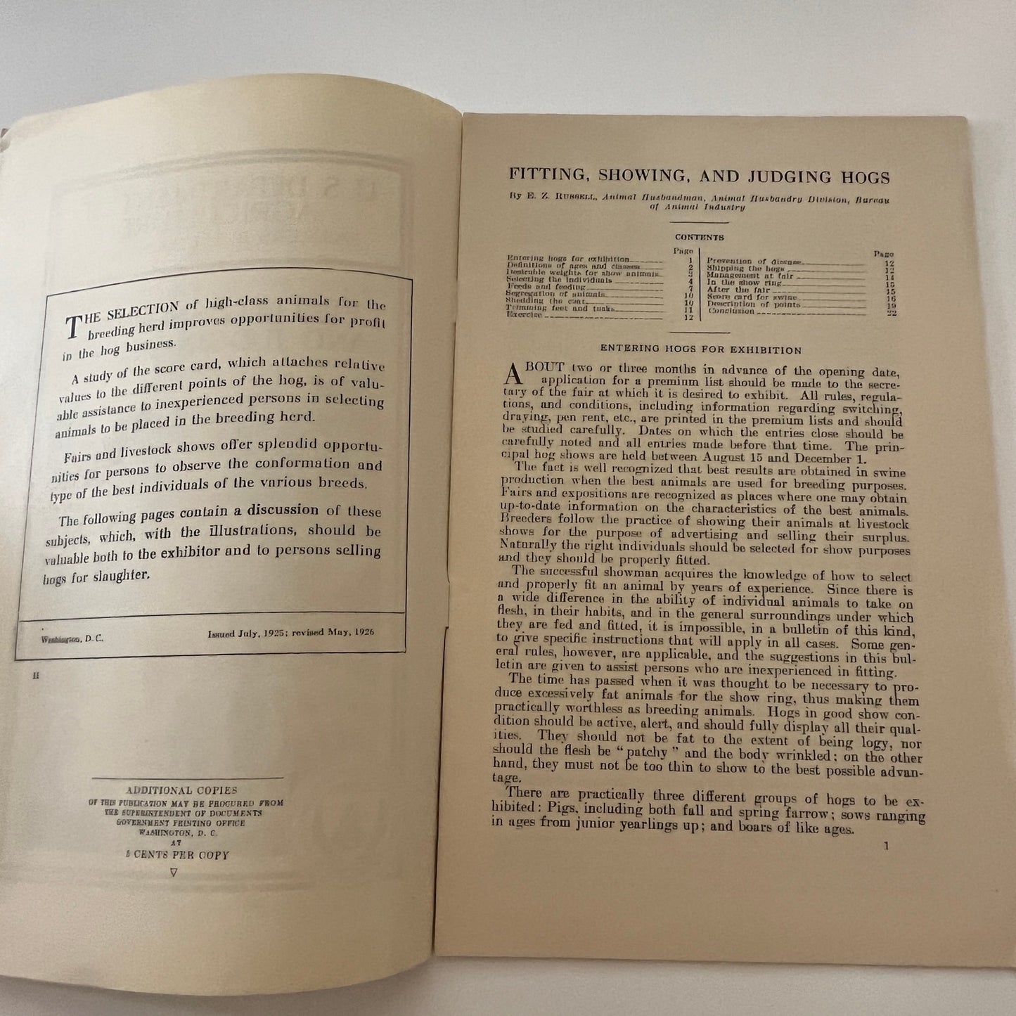 Fitting, Showing and Judging Hogs 1926 USDA Farm Bulletin TK2-XB5