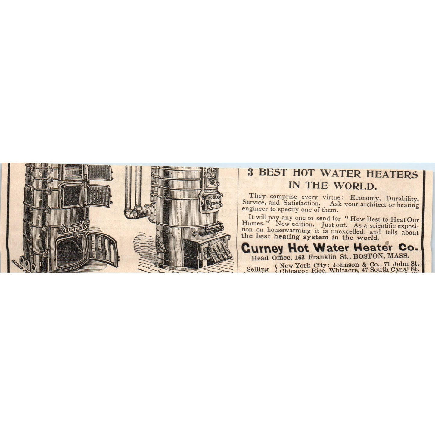 The Dunning Wrought-Iron Boiler NY Central Iron Works Geneva 1892 Ad AK6-H1