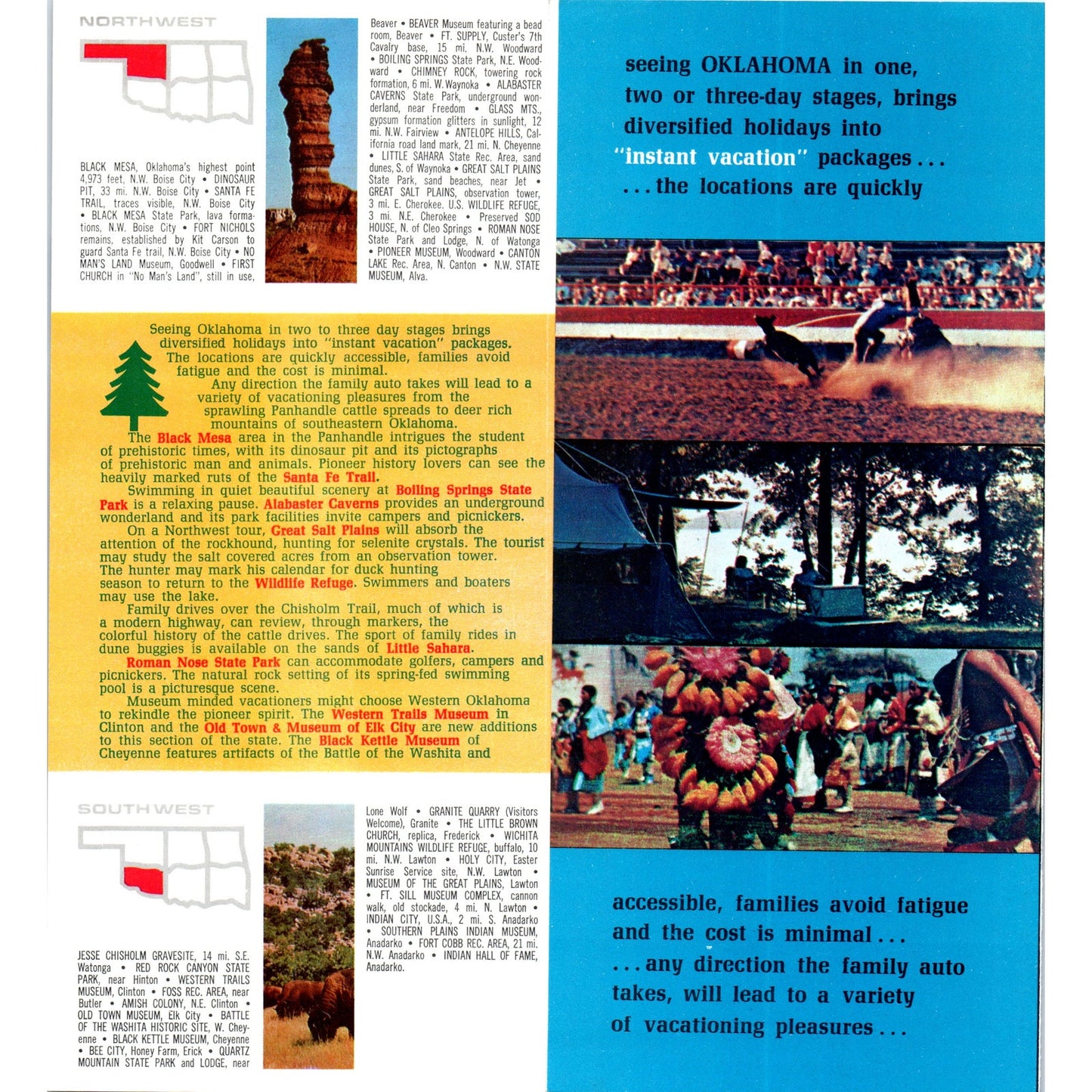Vintage Oklahoma Instant Vacations Travel Brochure H5-5