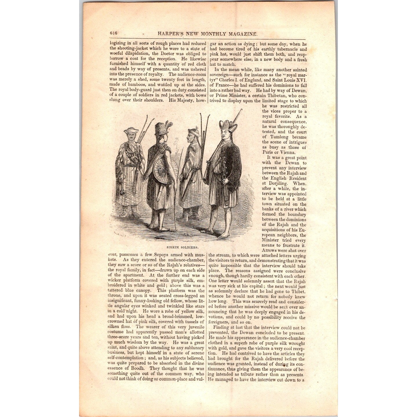 A Naturalist Among the Himalayas Dr. Hooker, James Ross 8 Pages 1854 Article I19