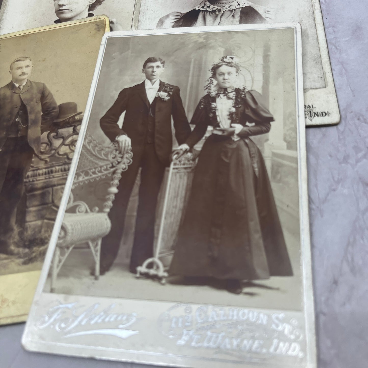 Lot of 12 Antique CDV Card Photos From Fort Wayne Indiana Area TK3