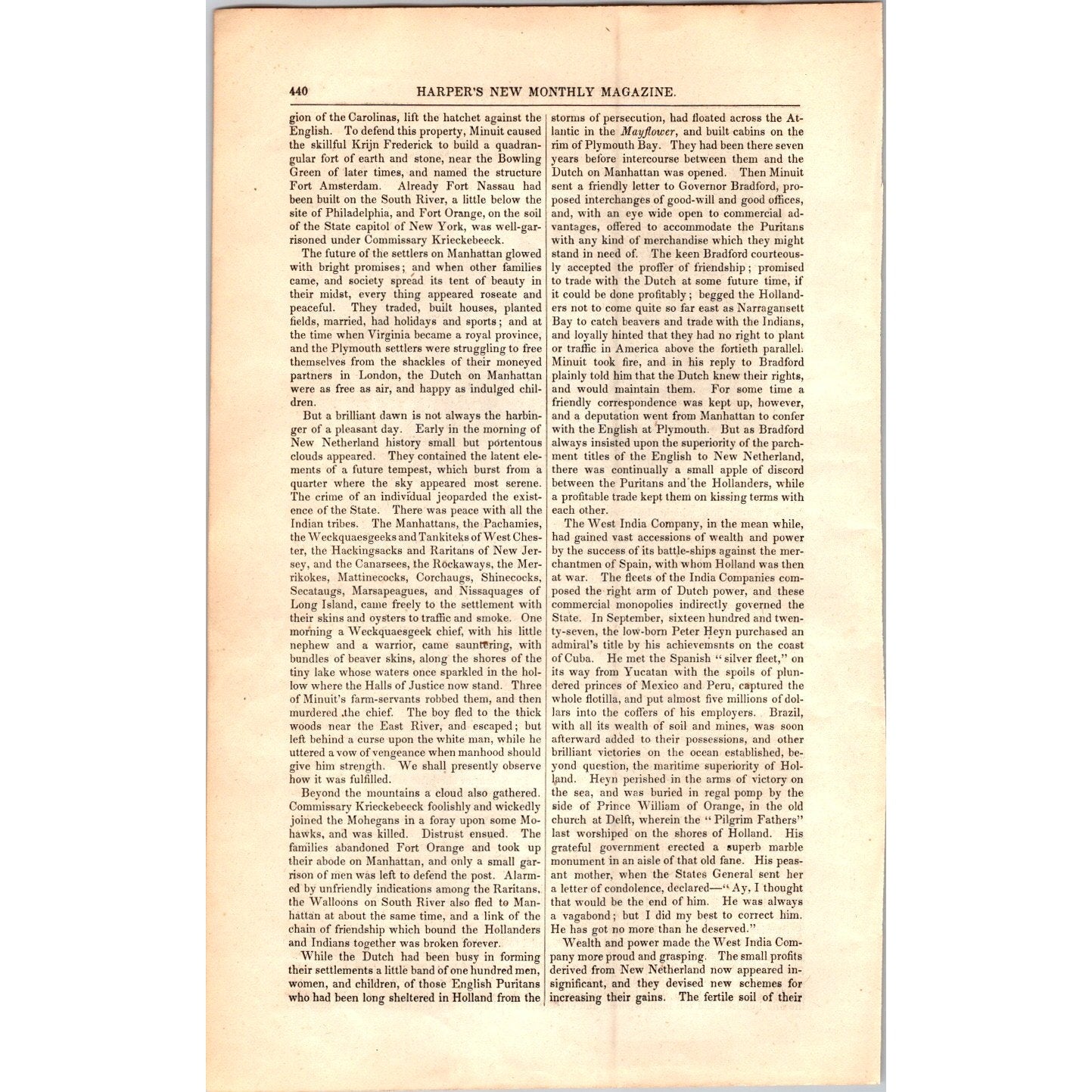 Dutch on the Manhattan Henry Hudson NY - 11 Pages 1854 Article I19