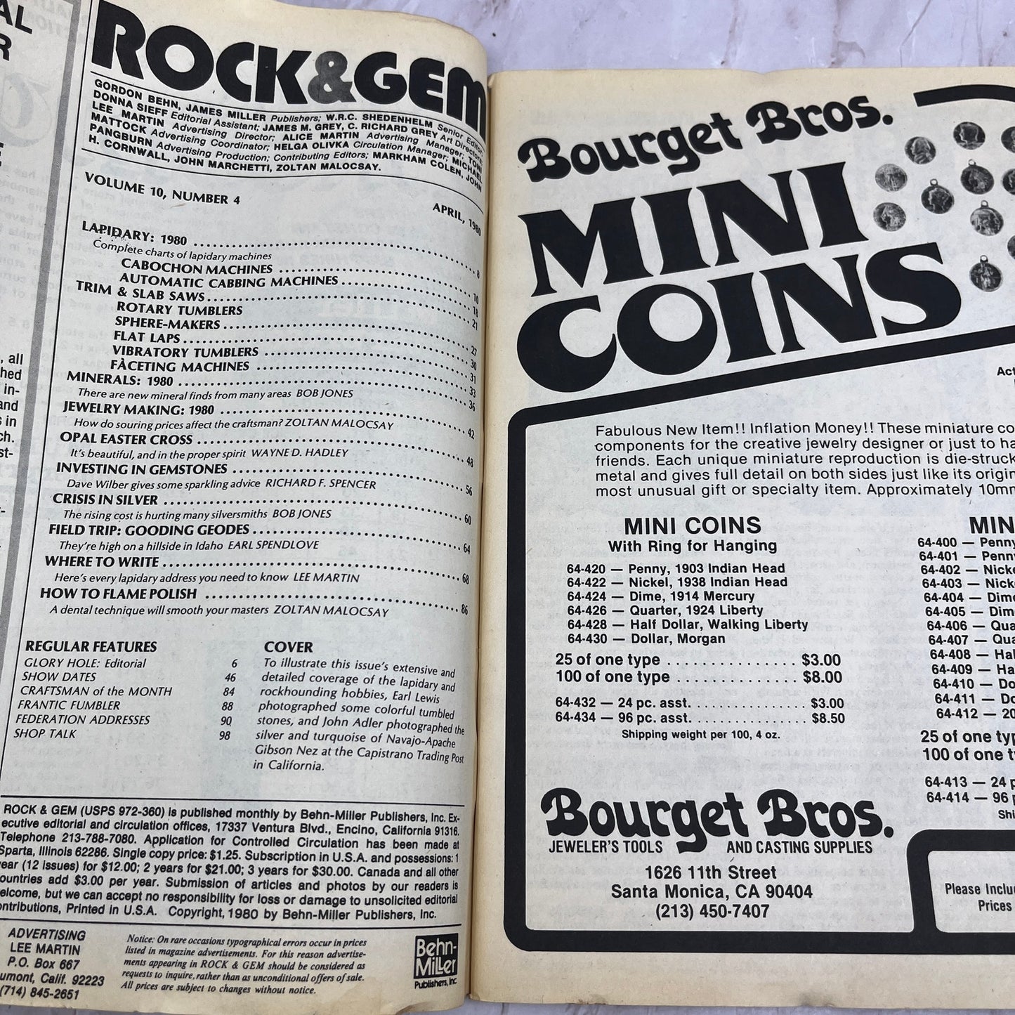 Rockhound and Lapidary Handbook Buyers Guide - Rock & Gem Magazine Apr 1980 M24