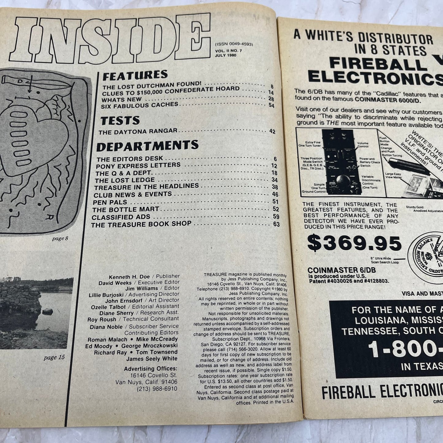 1980 July - Treasure Magazine - Treasure Hunting Metal Detecting Gold Coins M10