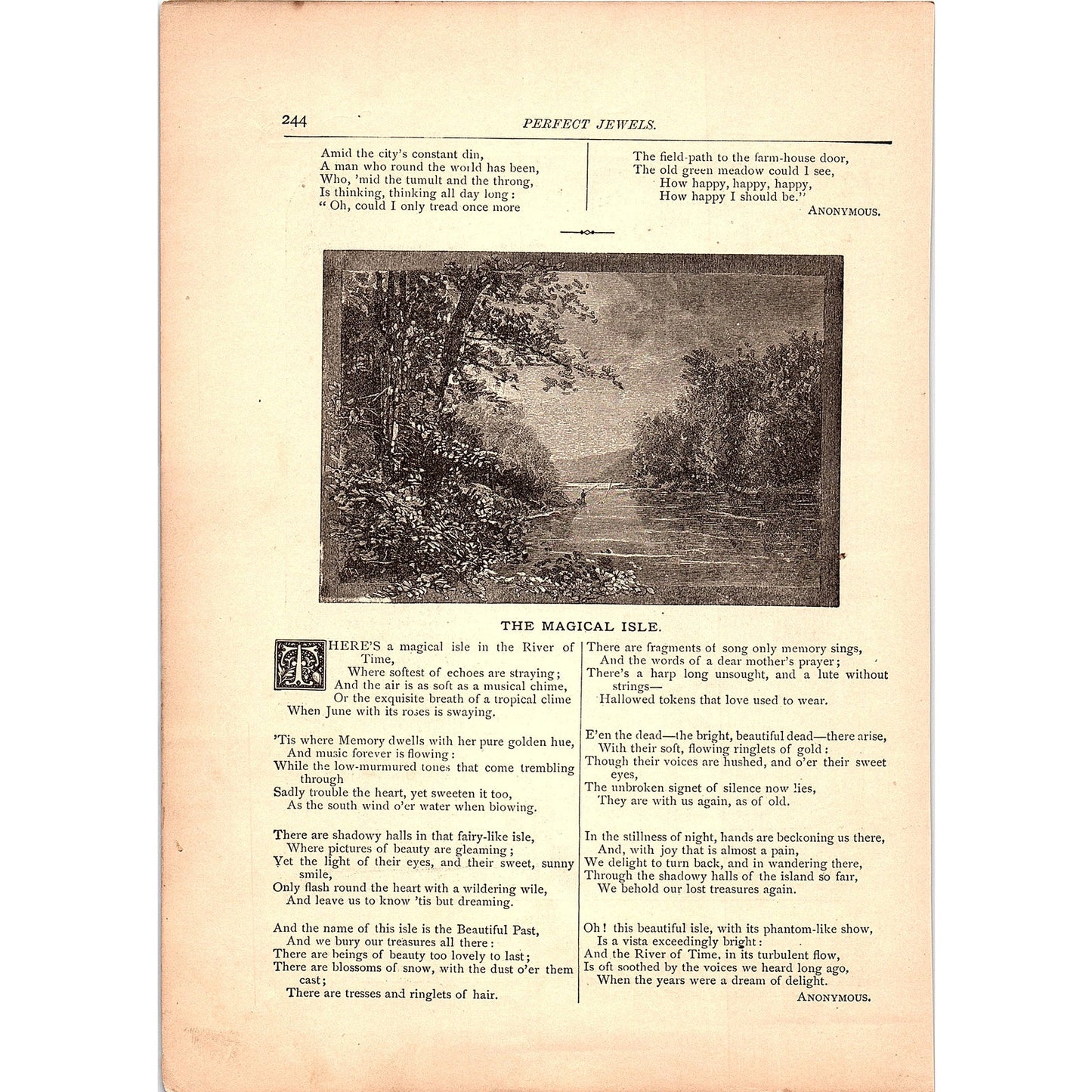 Two Pictures Annie D. Green, The Magical Isle - Anonymous 1884 Poem TA5-CJ-2