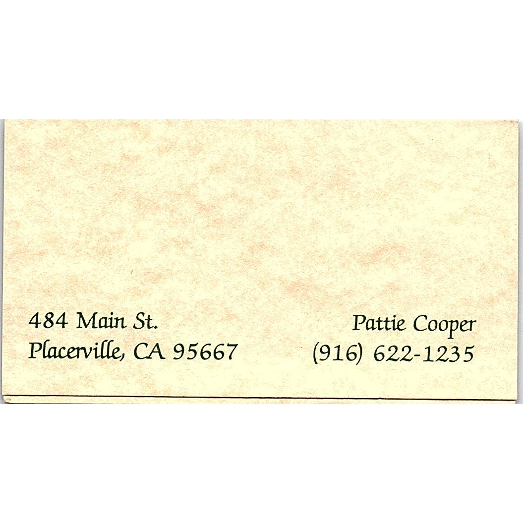 Cooper Creek Ltd Antiques Pattie Cooper Placerville CA Vtg Business Card SD9-B14