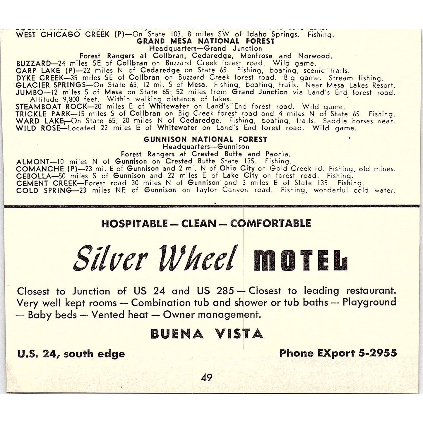 El Camino Motel Canon City CO 1958 Ad AG1-H5