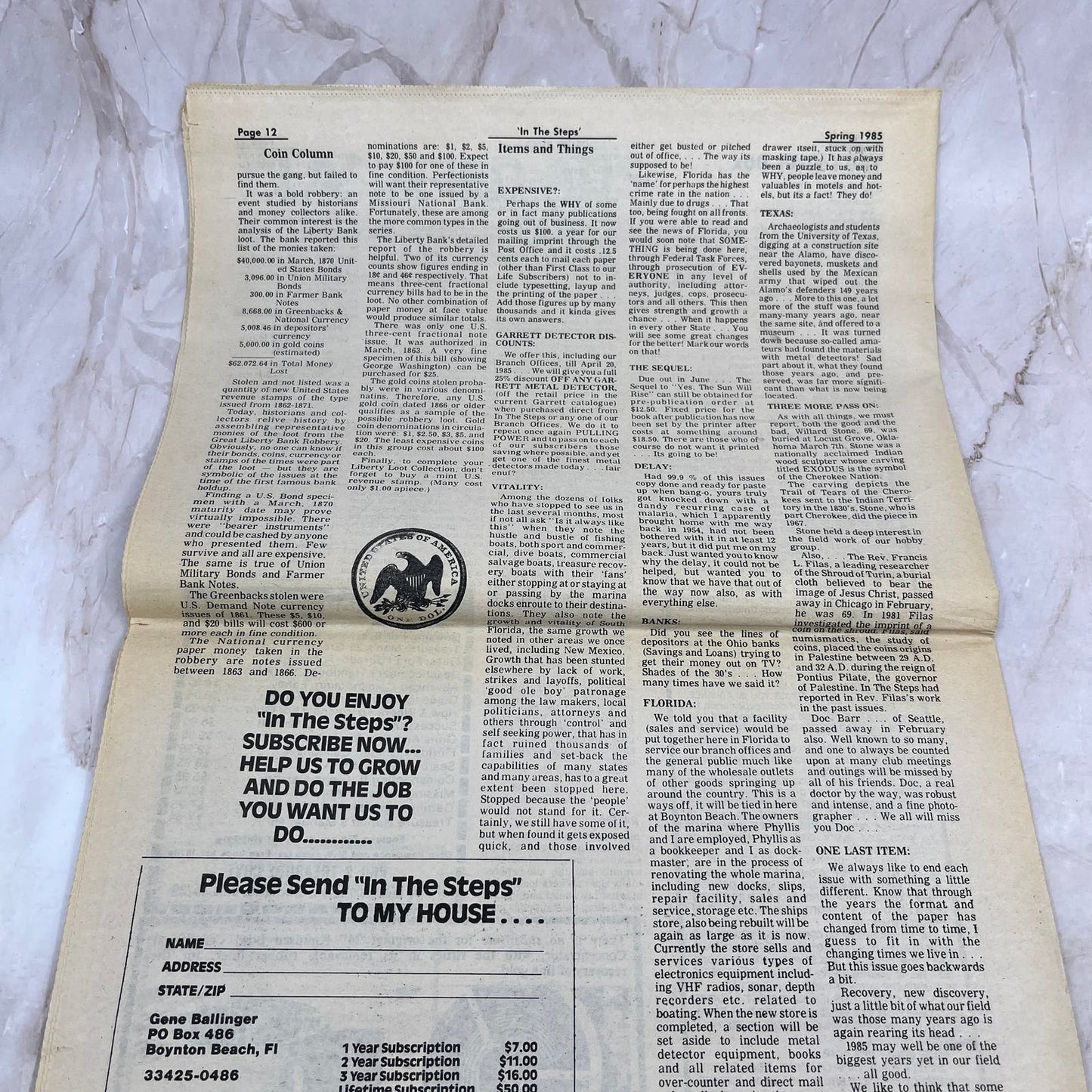 1985 Spring - In the Steps of the Treasure Hunter Newspaper Boynton Beach FL M11