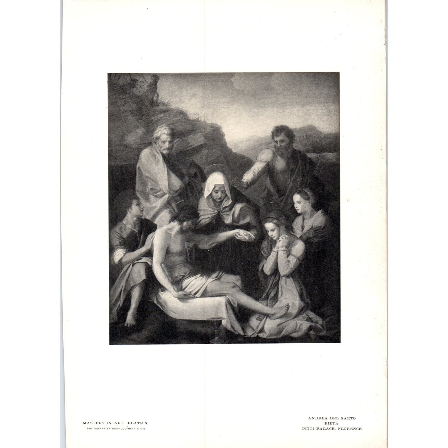 Pieta - Andrea Del Sarto c1905 Art Print D15
