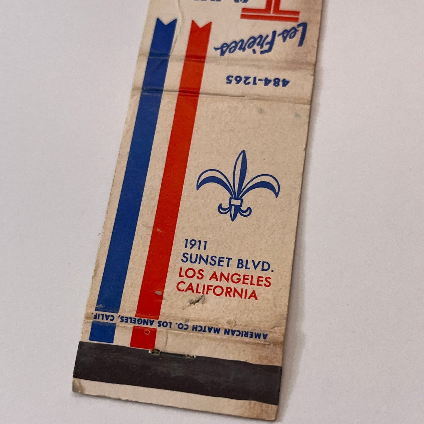 Les Freres Taix French Restaurant Los Angeles Vintage Matchbook Cover TB6-MB1-15