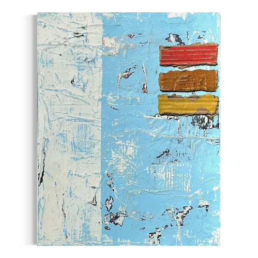 Original Mixed Media Modern Art Collage Painting 11x14 "Copper"