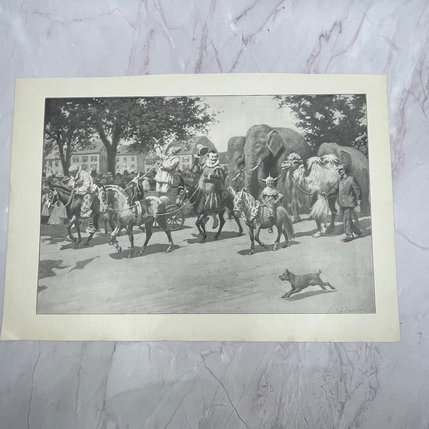 The Country Circus / Circus Day - Original 1904 A.B. Frost Art Print V14-3