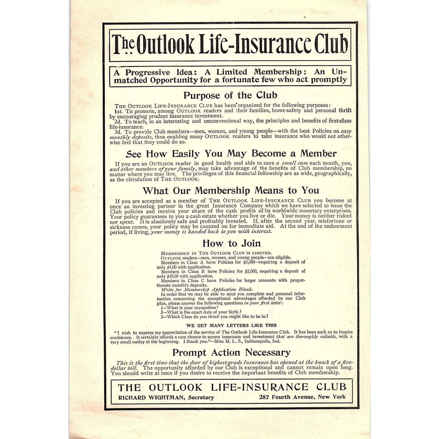 Walter L. Williamson Investment Banker Lisbon North Dakota 1903 Ad AF8-4