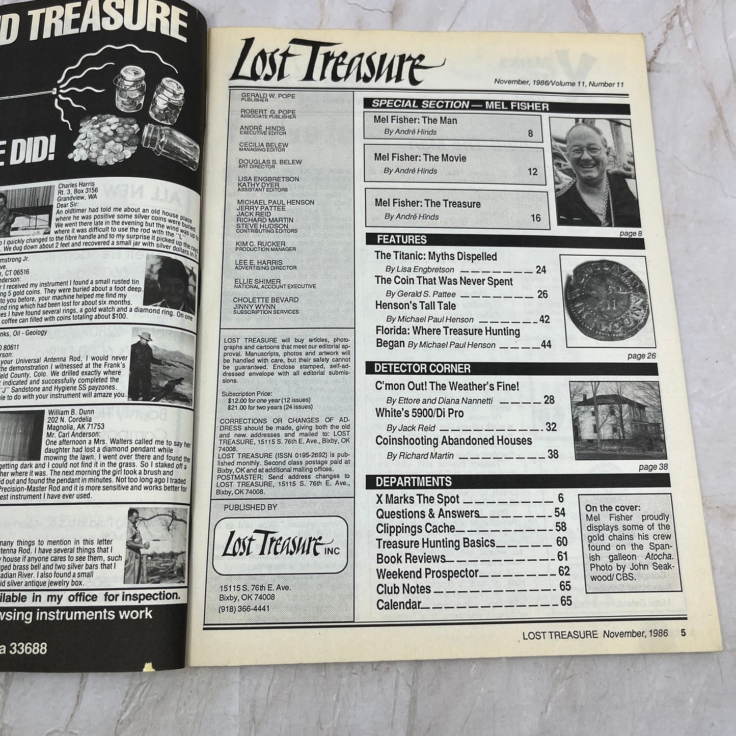 1986 Nov - Lost Treasure Magazine - Treasure Hunting Gold Prospecting M15