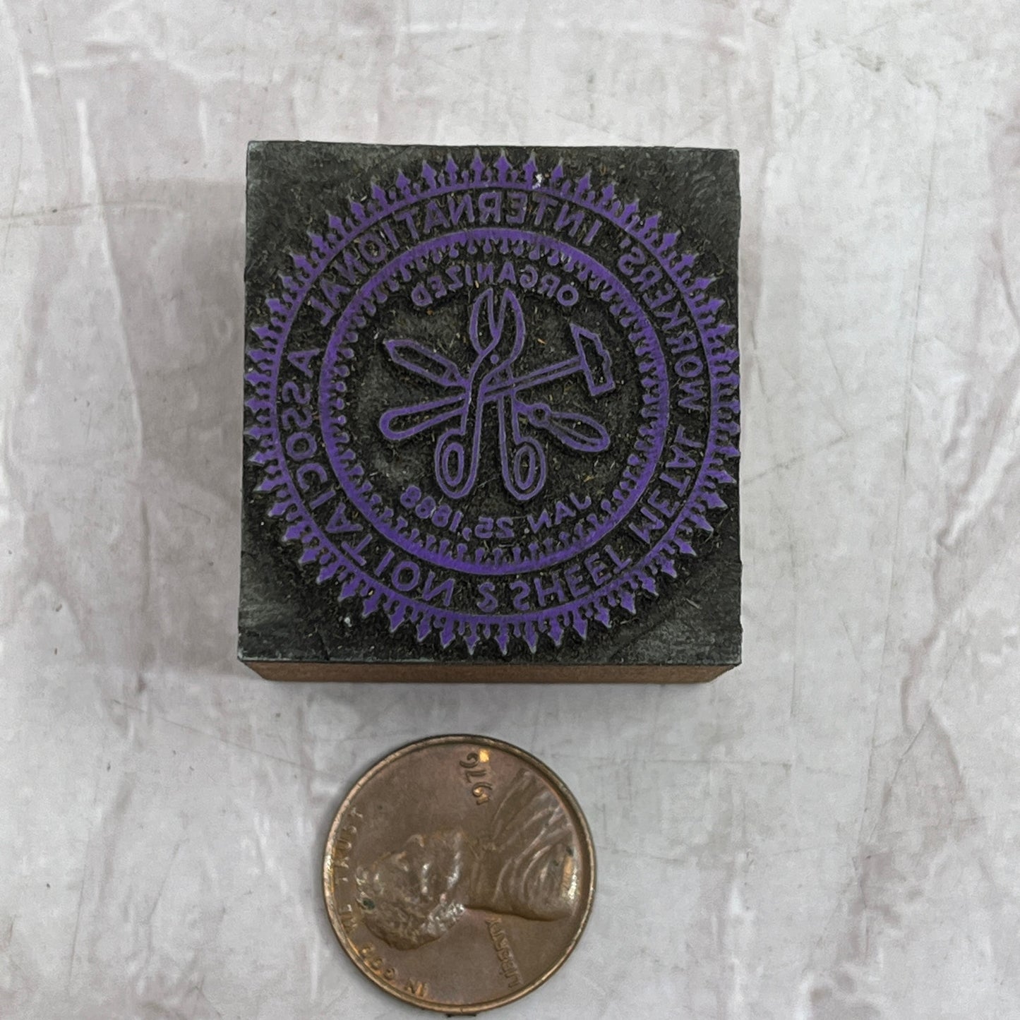 Sheet Metal Workers International Association Letterpress Printers Block SF5