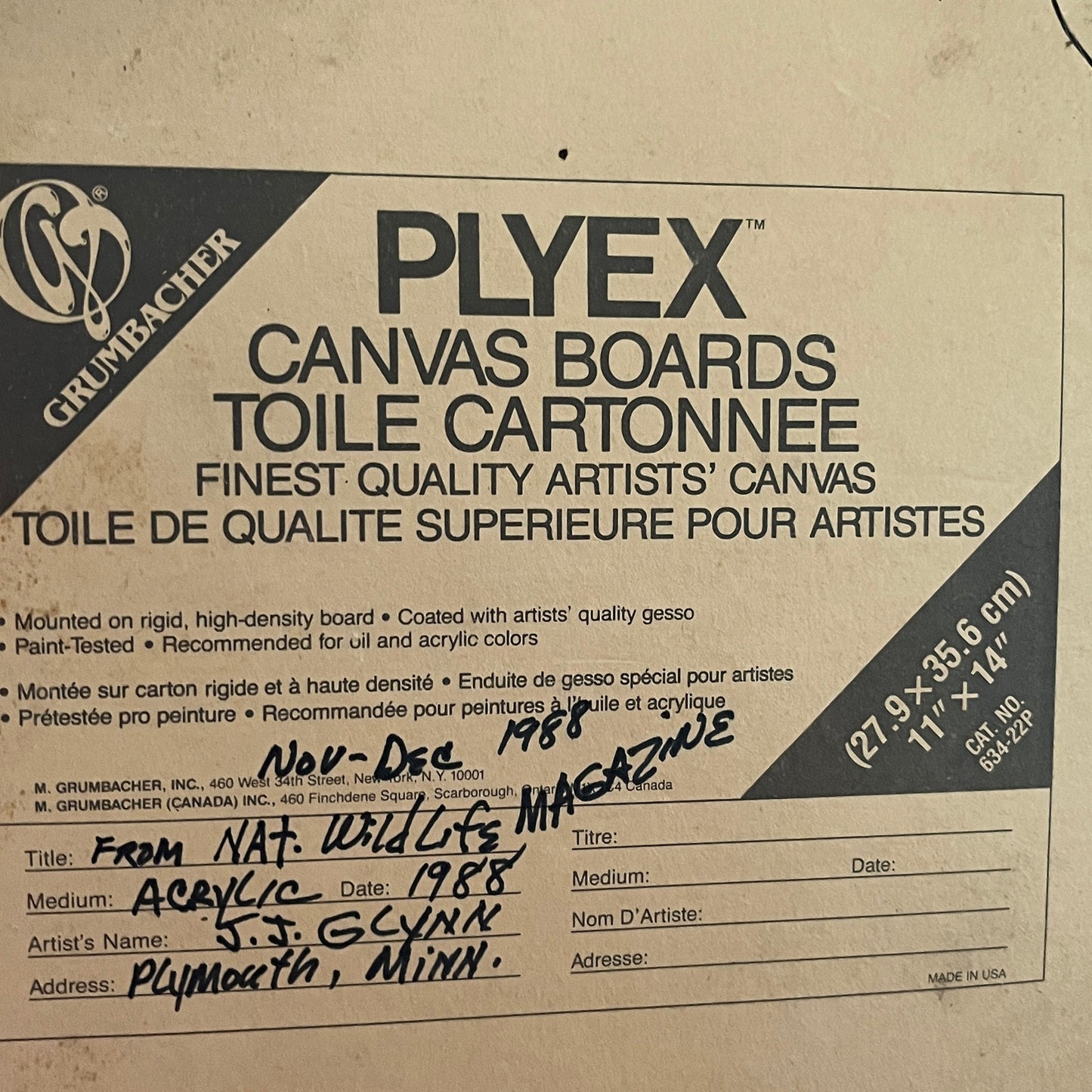 1988 Original Bald Eagle Framed Art Painting John J. Glynn Plymouth MN 14x18"