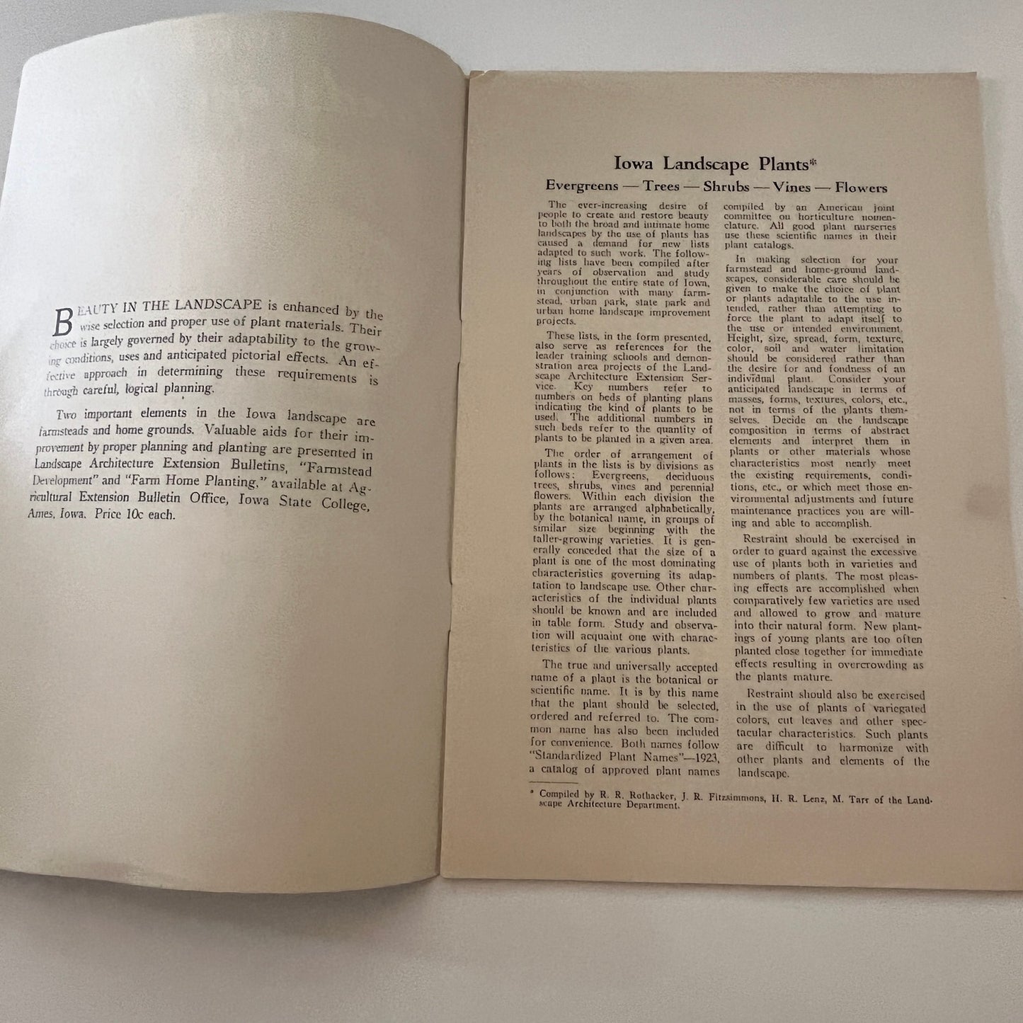 Iowa Landscape Plants 1941 Ames IA Farm Bulletin TK2-XB5