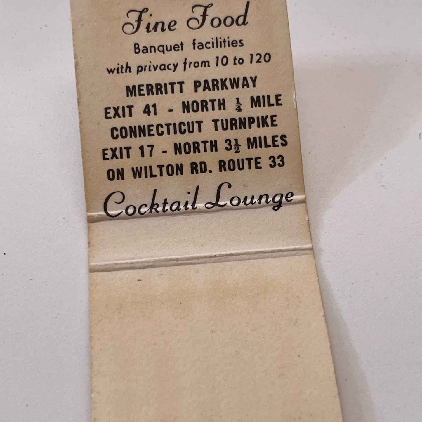 The Three Bears Restaurant Westport CT Vintage Matchbook Cover TB6-MB1-10