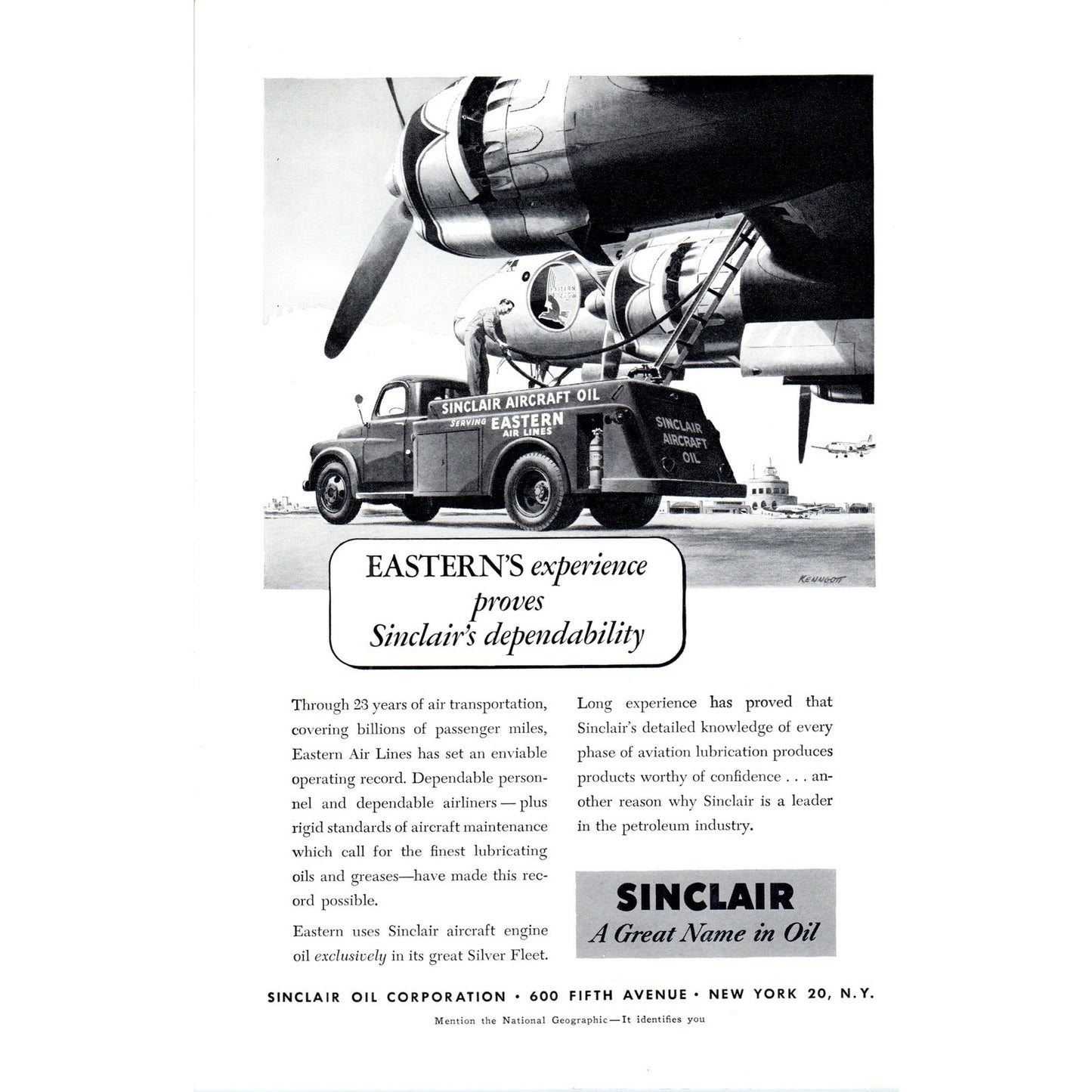 Sinclair Oil - Eastern Airlines Experience - Vintage Magazine Ad D18