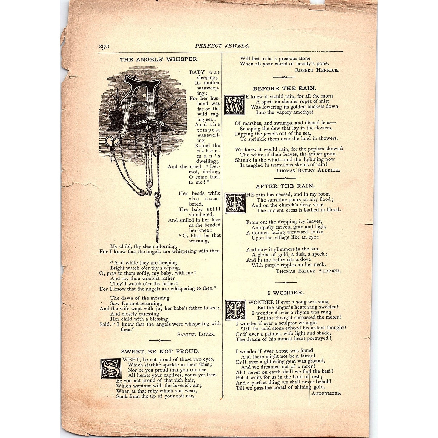 A Golden Sunset - G.W. Cable 4 Pages 1884 Poem TA5-CJ-6