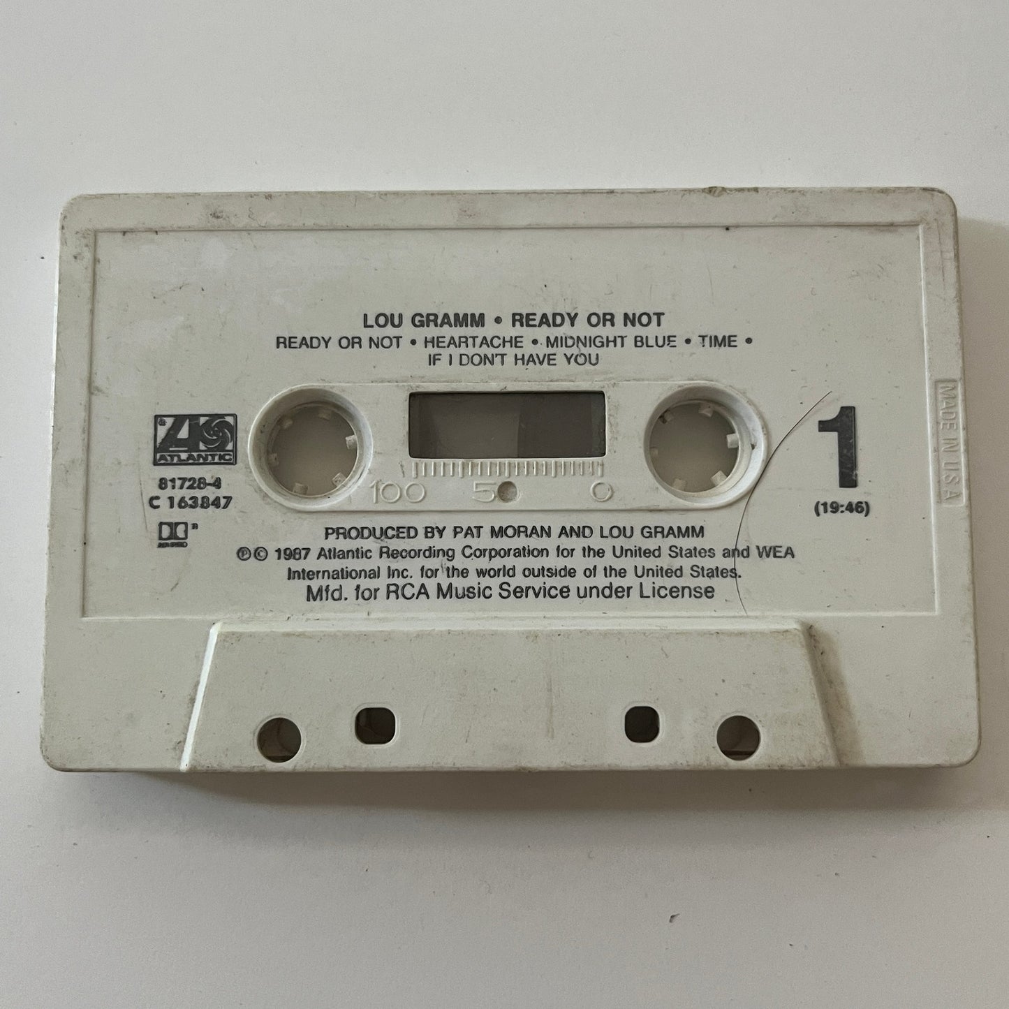 Lou Gramm - Ready or Not Cassette Tape TB6-OT1