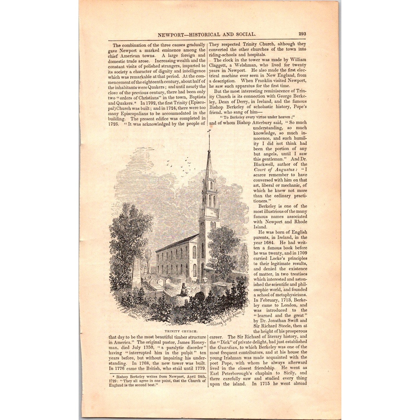 Newport Rhode Island Historical & Social Traveler- 15 Pages 1854 Article I19