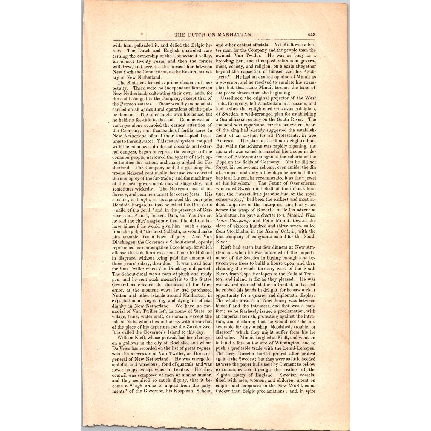 Dutch on the Manhattan Henry Hudson NY - 11 Pages 1854 Article I19