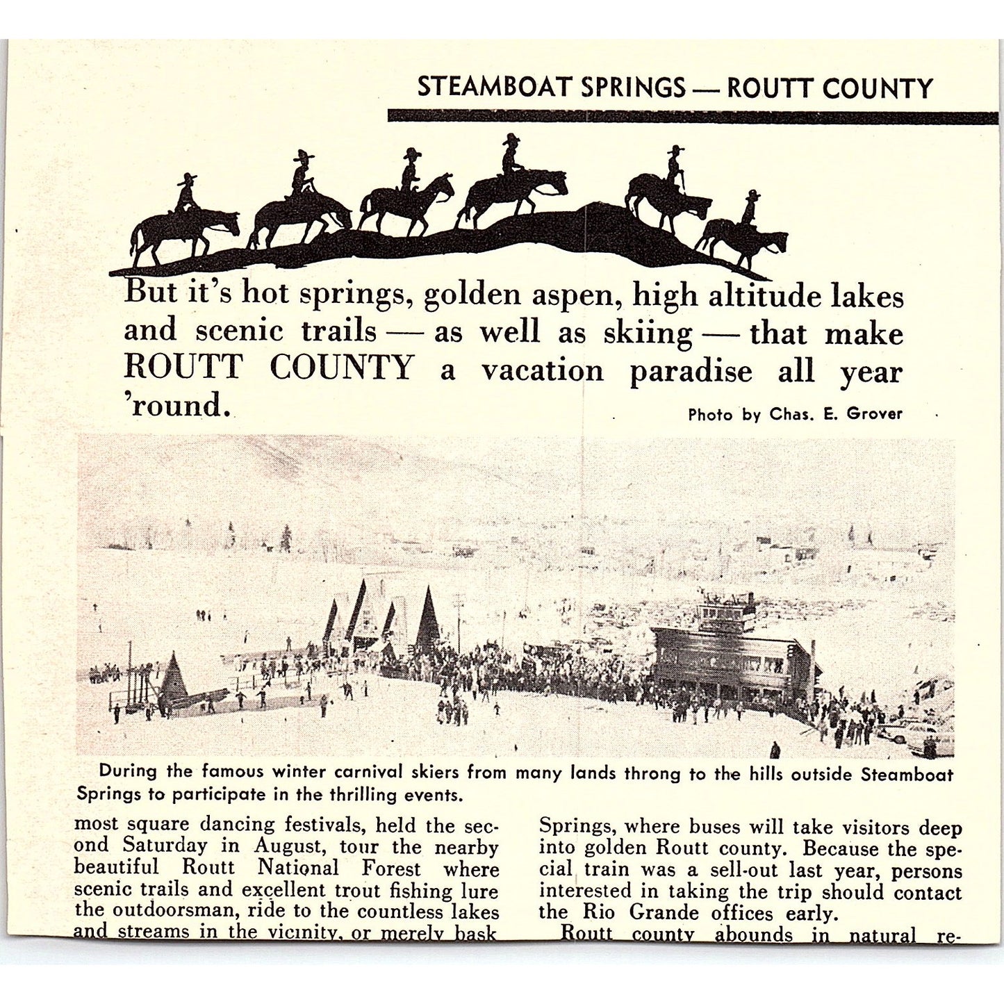 Royal Rest Motel Steamboat Springs CO 1958 Ad AG1-H4
