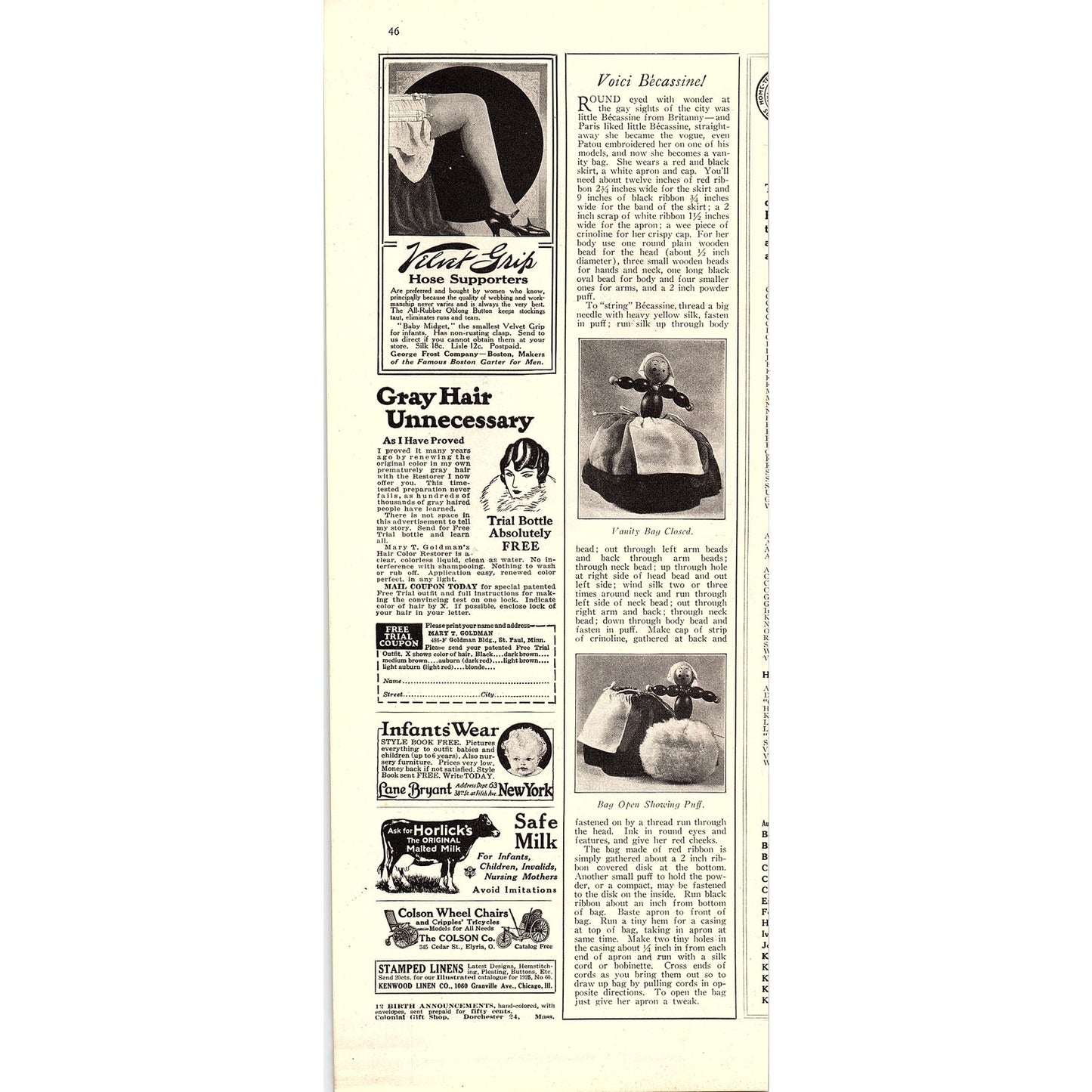 Colgate Ribbon Dental Cream c1920s Original Magazine Ad 5x13 V4