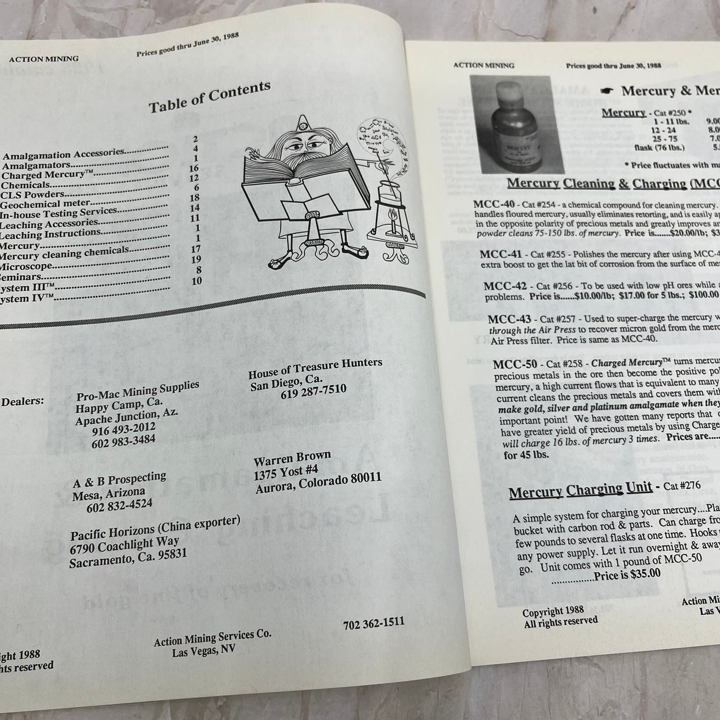 Action Mining Services 1988 Catalog Amalgamation & Leaching for Gold M19