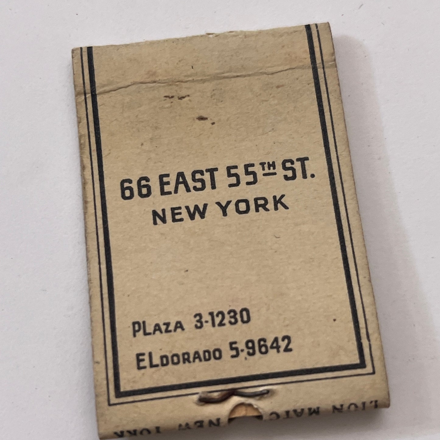 Giovanni Restaurant 66 E. 55th St NYC Vintage Matchbook Cover TB8-MB-9