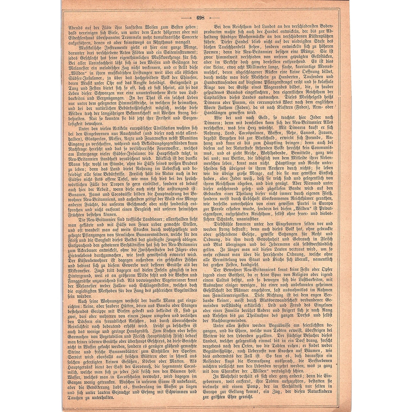 Funeral Ceremony in New Britain - For Garden Arbor D. Finich 1892 Engraving V1-3