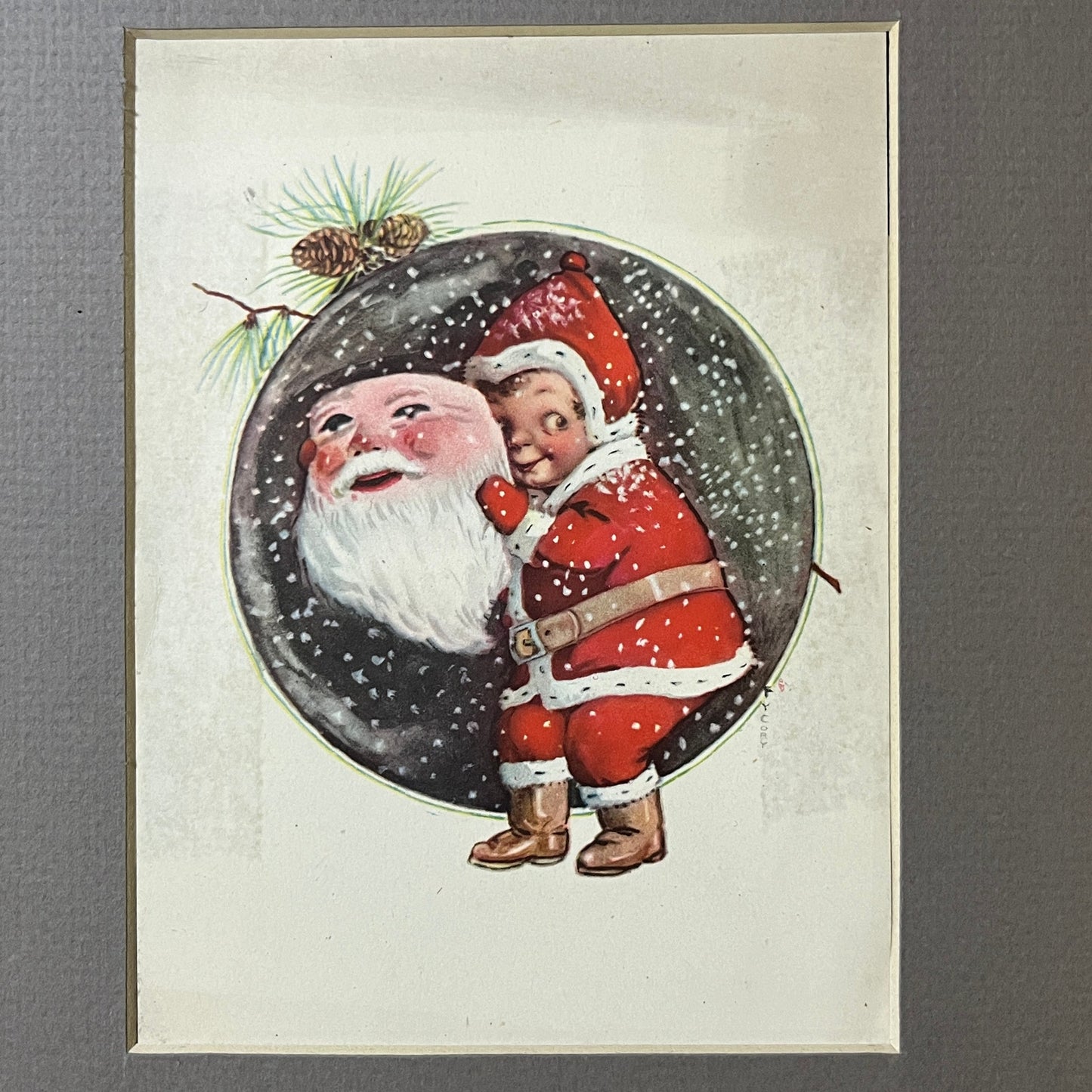 c1910 FY Fanny Cory Kewpie Dutch Boy With Santa Claus Mask 8x10 Art Print V2