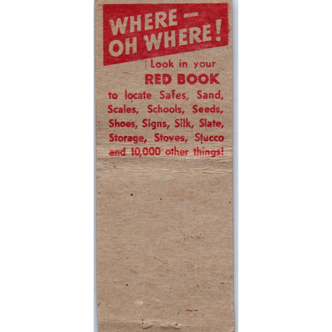 The Red Book Chicago Classified Telephone Directory Vintage Matchbook SD2-Y12