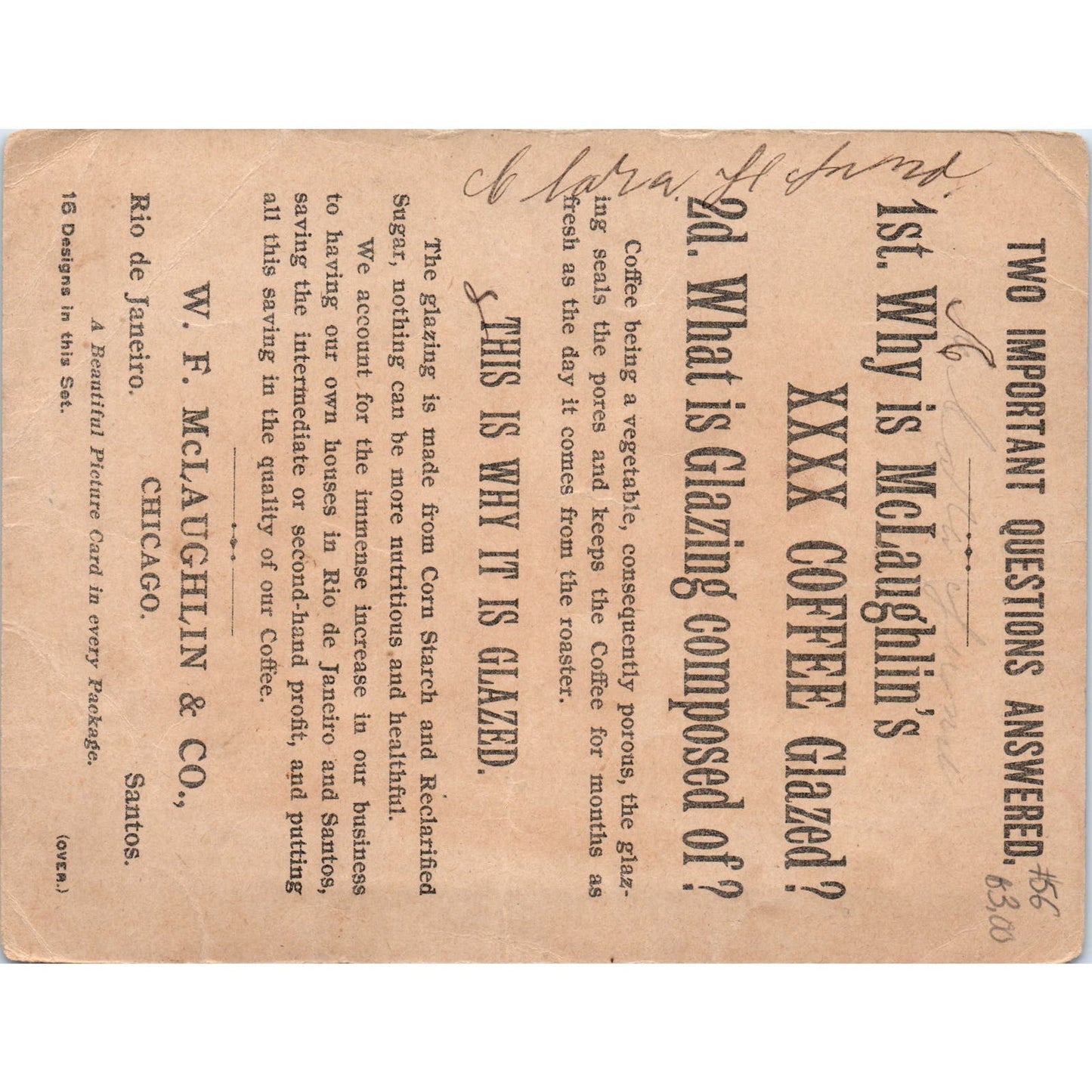 1880s Japanese Musician McLaughlin's Coffee Large Victorian Trade Card AE9-LT