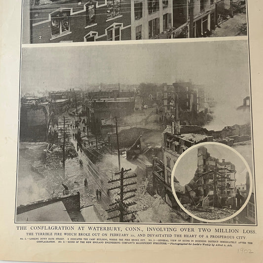 The Conflagration at Waterbury CT Photos - Leslie's Weekly 1902 Feb 13 V1-7