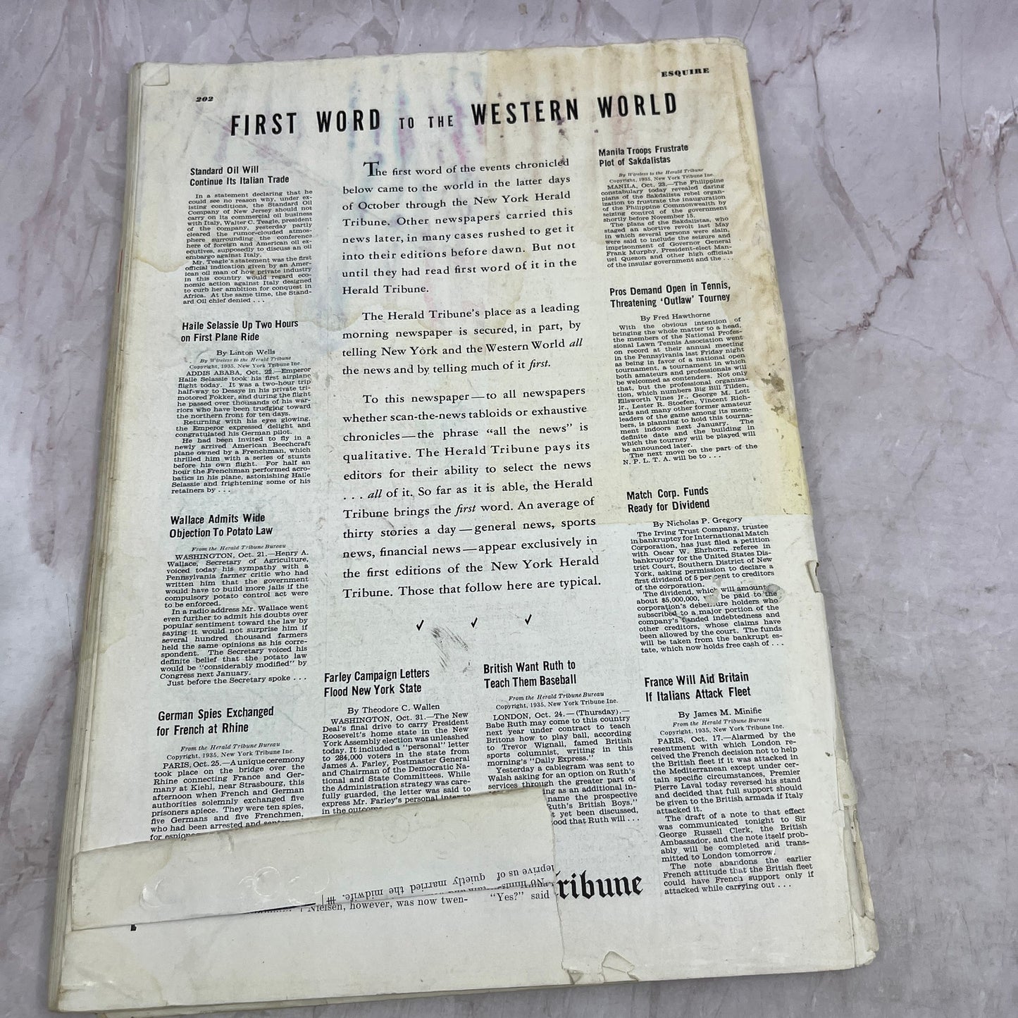 Esquire Magazine Jan 1936 - Ernest Hemingway Dos Passos Ezra Pound TK3