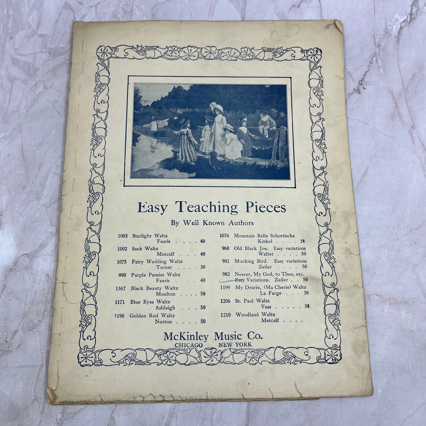 1904 Easy Teaching Pieces by Well Known Authors Antique Sheet Music Ti5