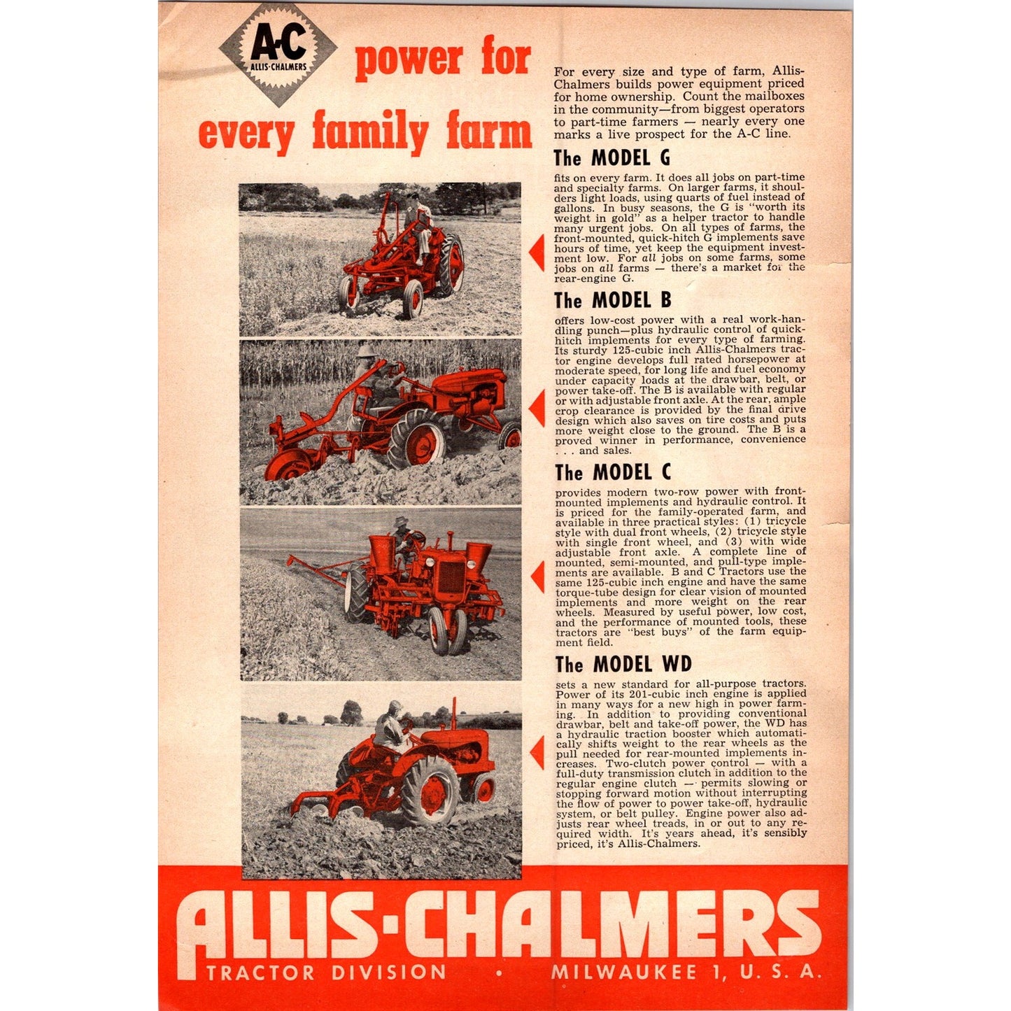 1949 Allis-Chalmer Tractor Division Milwaukee WI Equipment 2 Page Ad I16