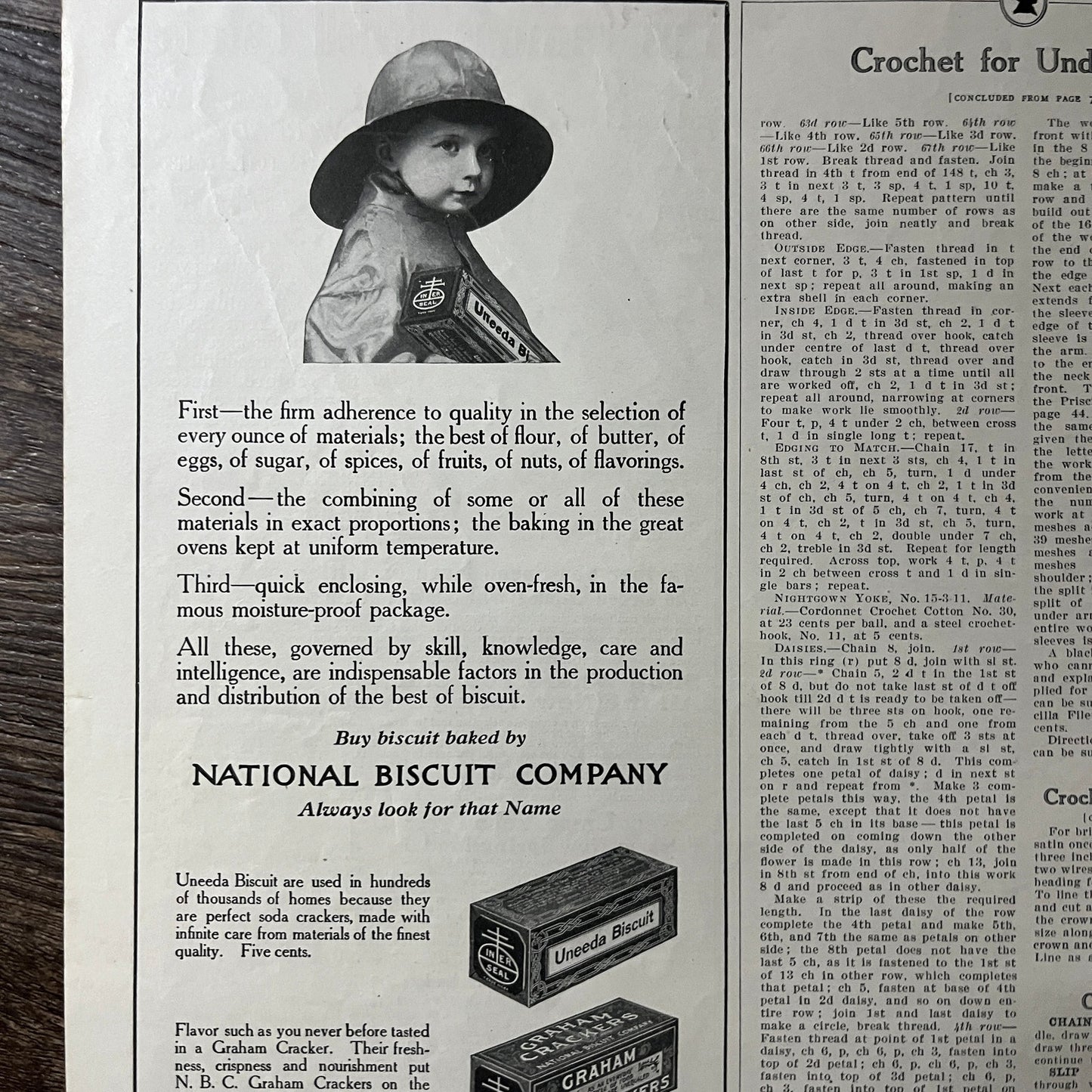 National Biscuit Company Nabisco Baked Biscuits Magazine Ad 10x14 V7