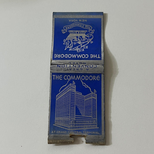 The Commodore Hotel at Grand Central Terminal NY Vintage Matchbook TB6-MB2-3