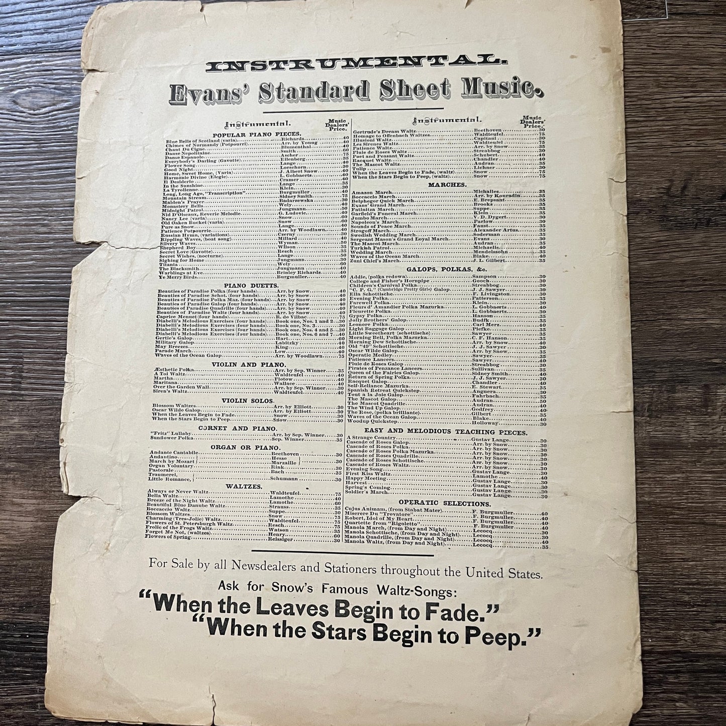 Over the Garden Wall by G.D. Fox 1882 Sheet Music V33-4