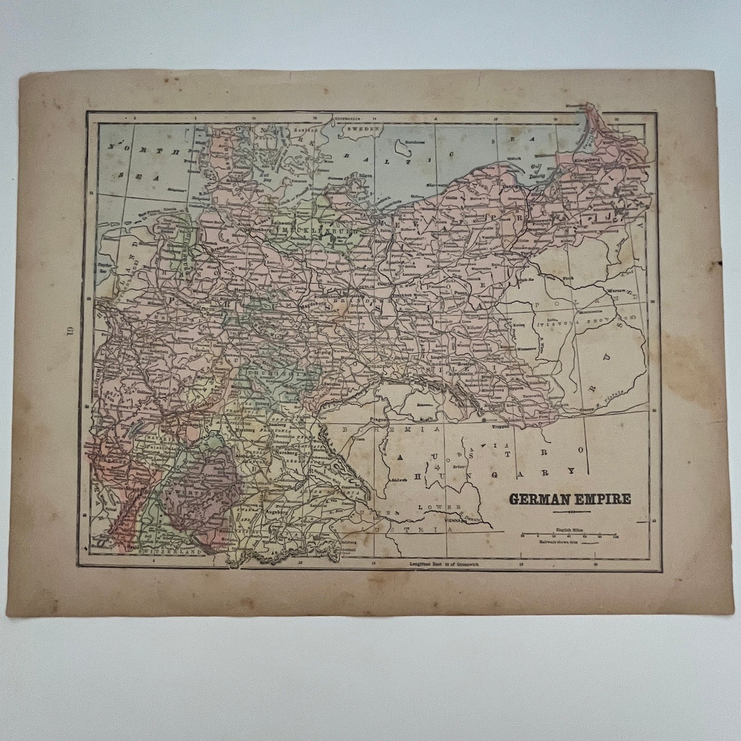 Map of Russia and German Empire 1894 Map SV1-6