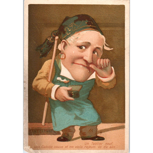 Riviera's Frosina Bouquet Perfume Big Head c1880 Victorian Trade Card AF1-AP8