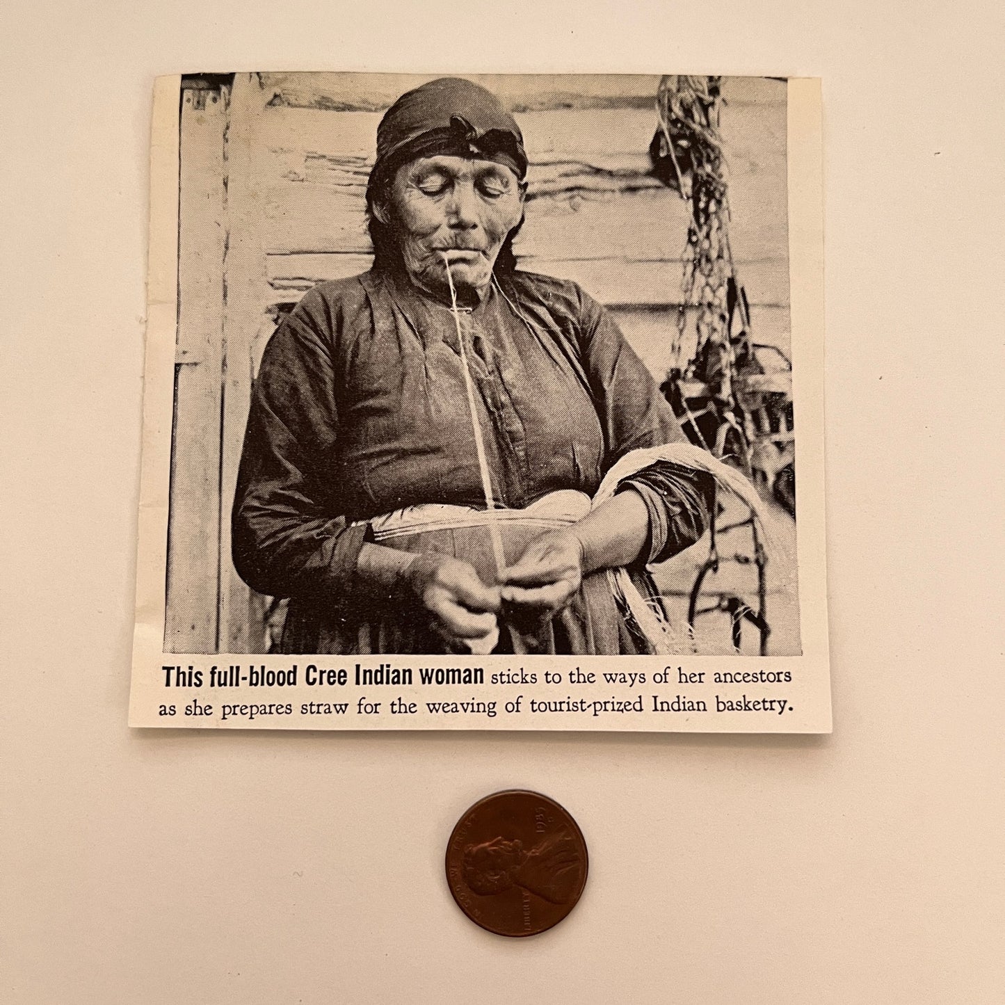 This Full-Blood Cree Indian Woman Indian Basketry 1941 Magazine Picture SAG4-H2