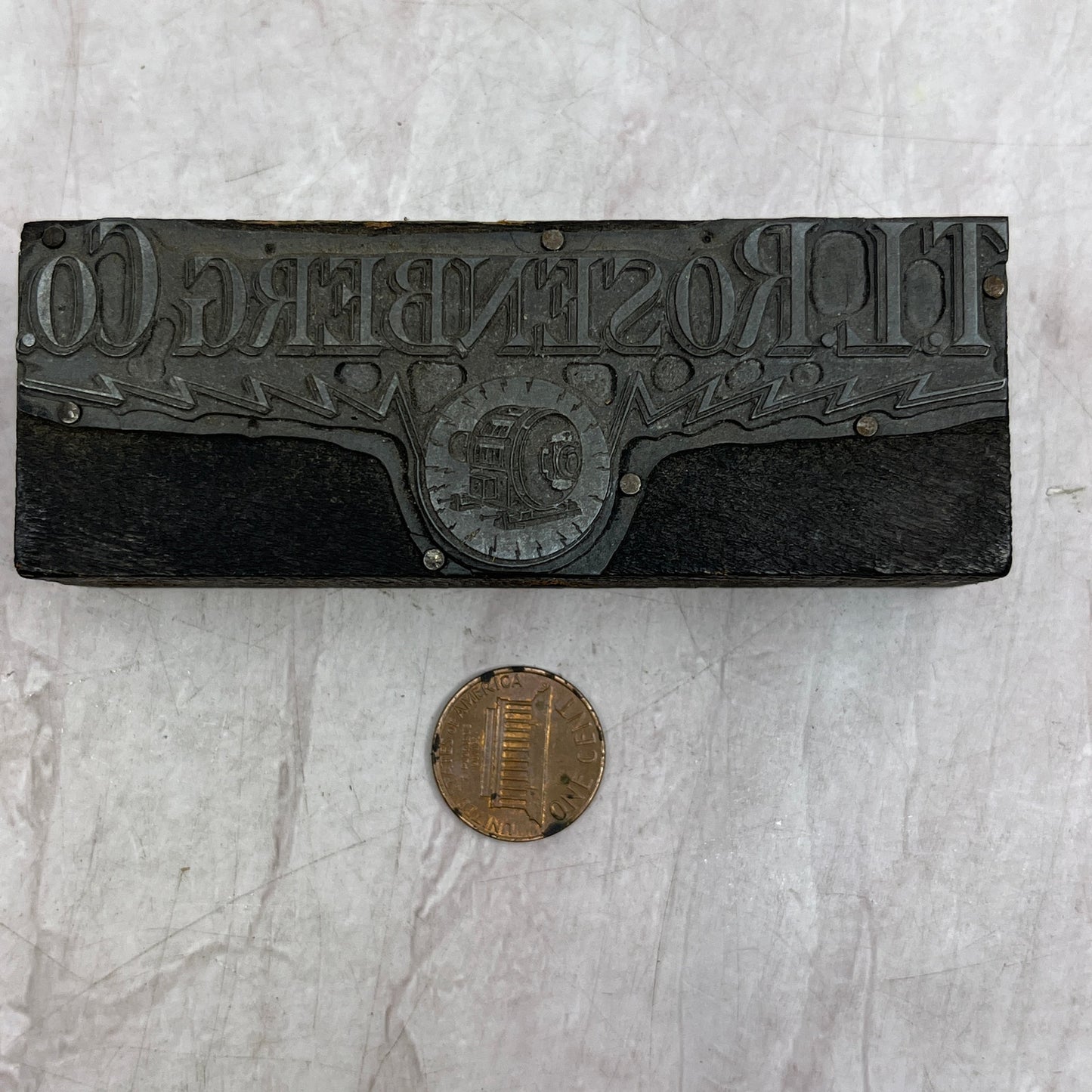 T.L. Rosenberg Co Motors Vintage Letterpress Printers Block Plate SF5